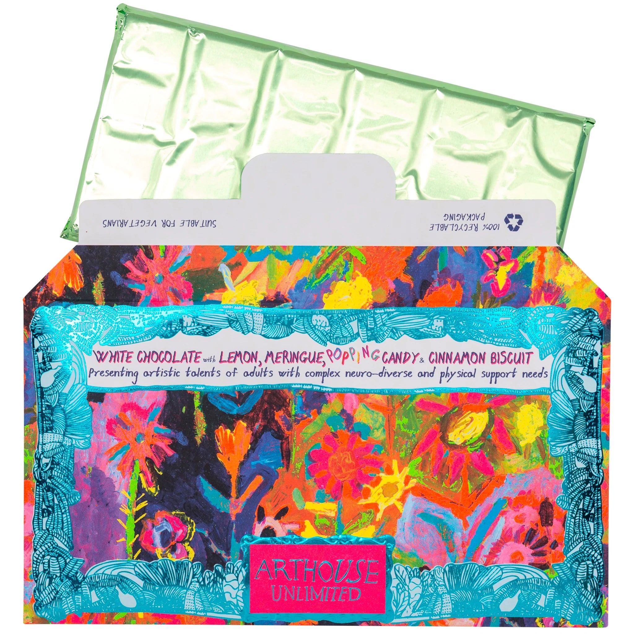 Sunflowers in the Hill, White Chocolate with Popping Candy