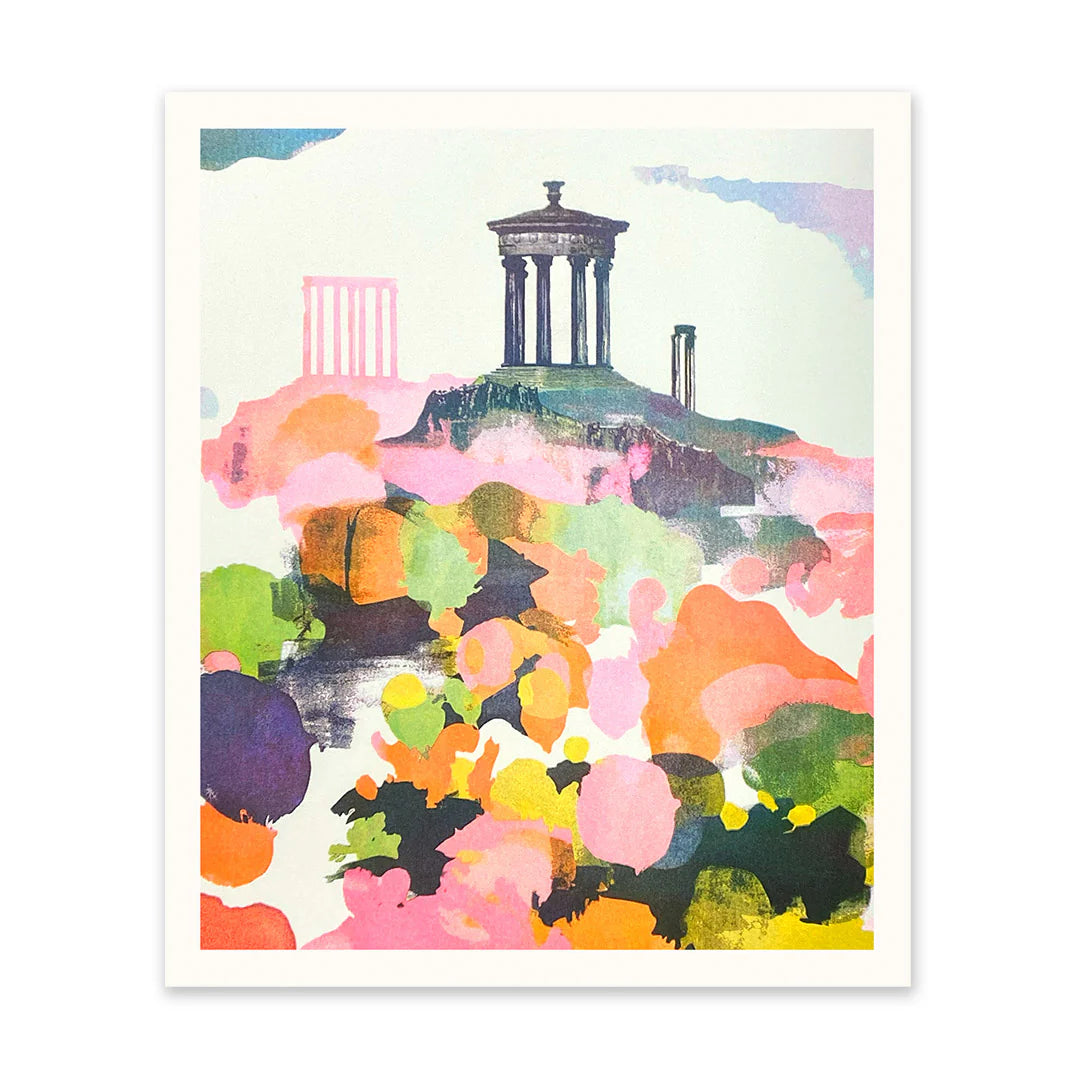 Calton Hill Risograph Art Print