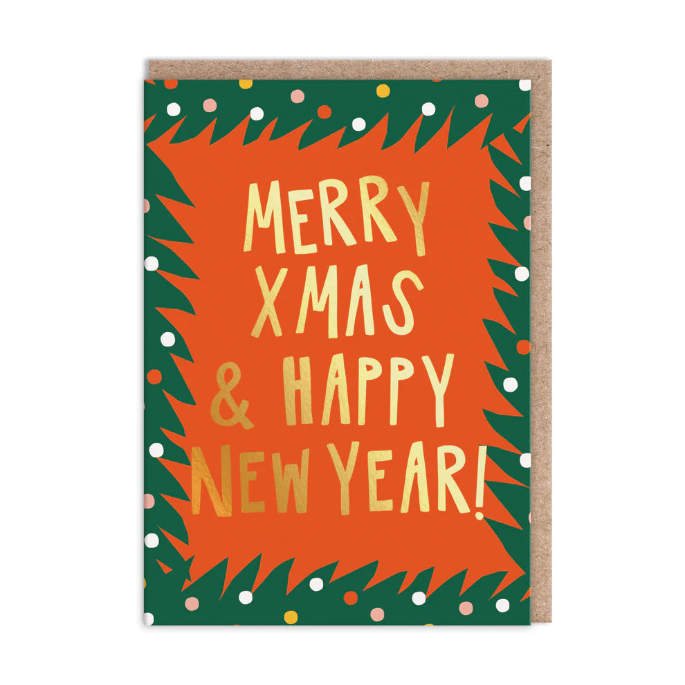 Pack Of 6 Typographic Christmas Cards