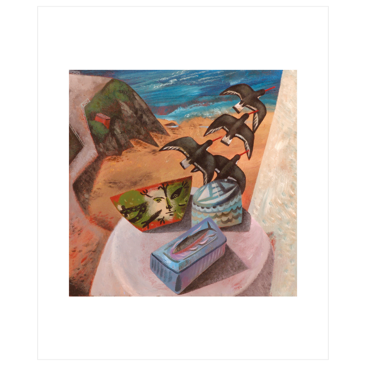 Oystercatchers and Still Life at Aberporth Blank Card