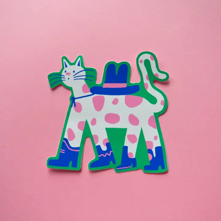Cowboy Cat Sticker By laura Morsley | Curiouser