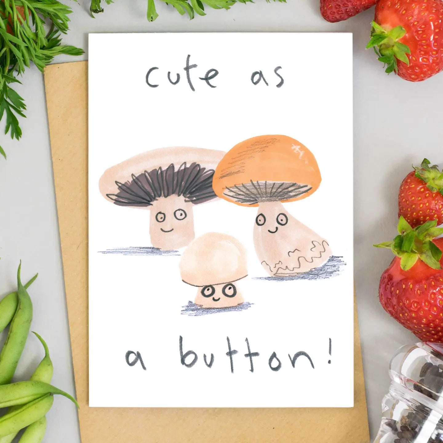 Cute As A Button New Baby Card