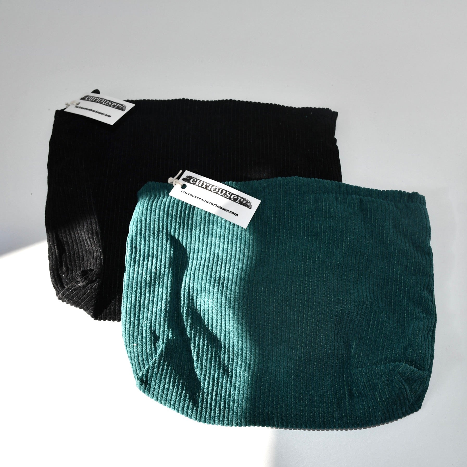 Bottle Green Corduroy Pouch