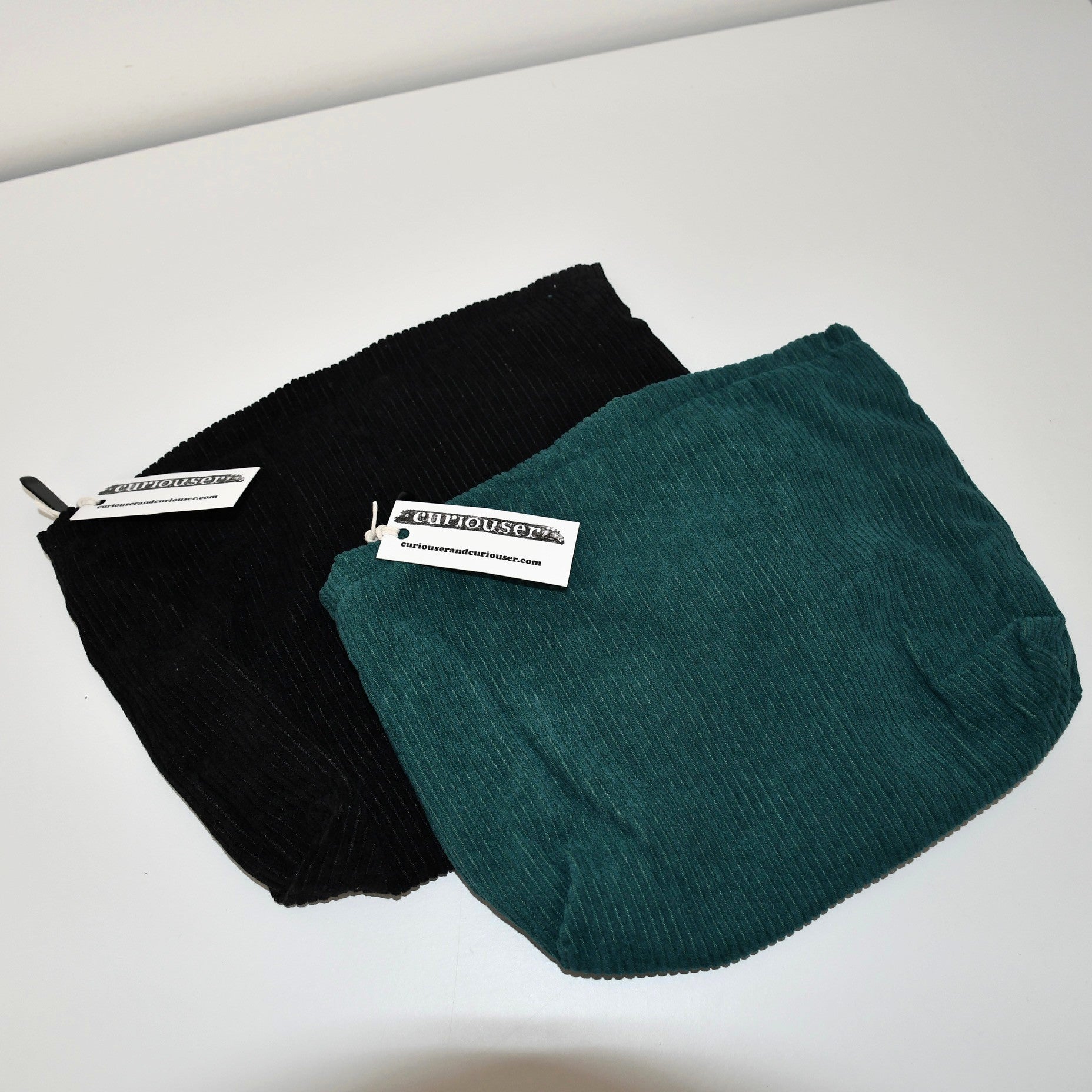 Bottle Green Corduroy Pouch