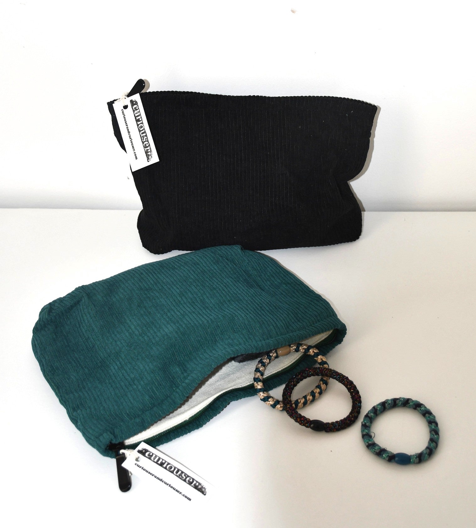 Bottle Green Corduroy Pouch