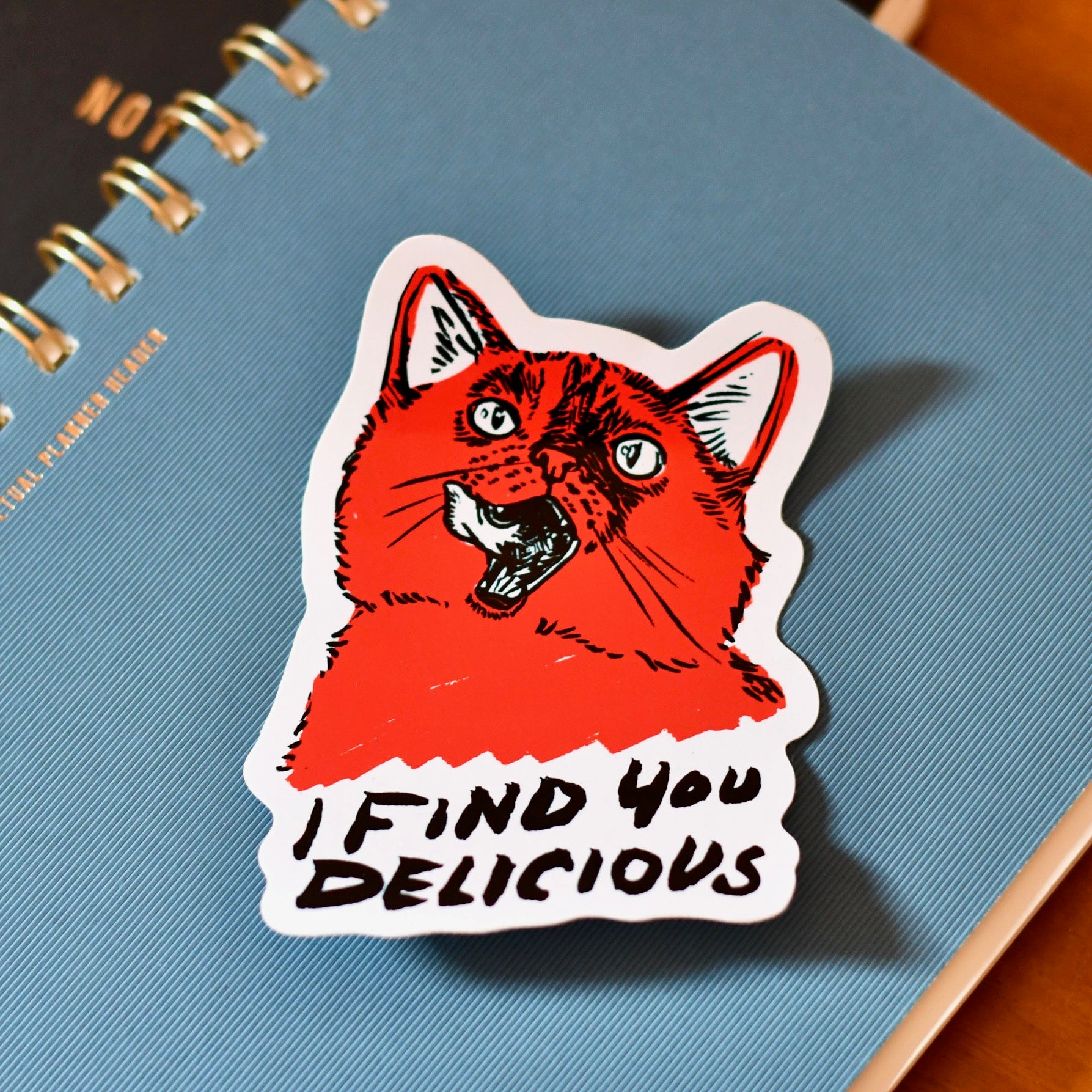 I Find You Delicious Cat Sticker