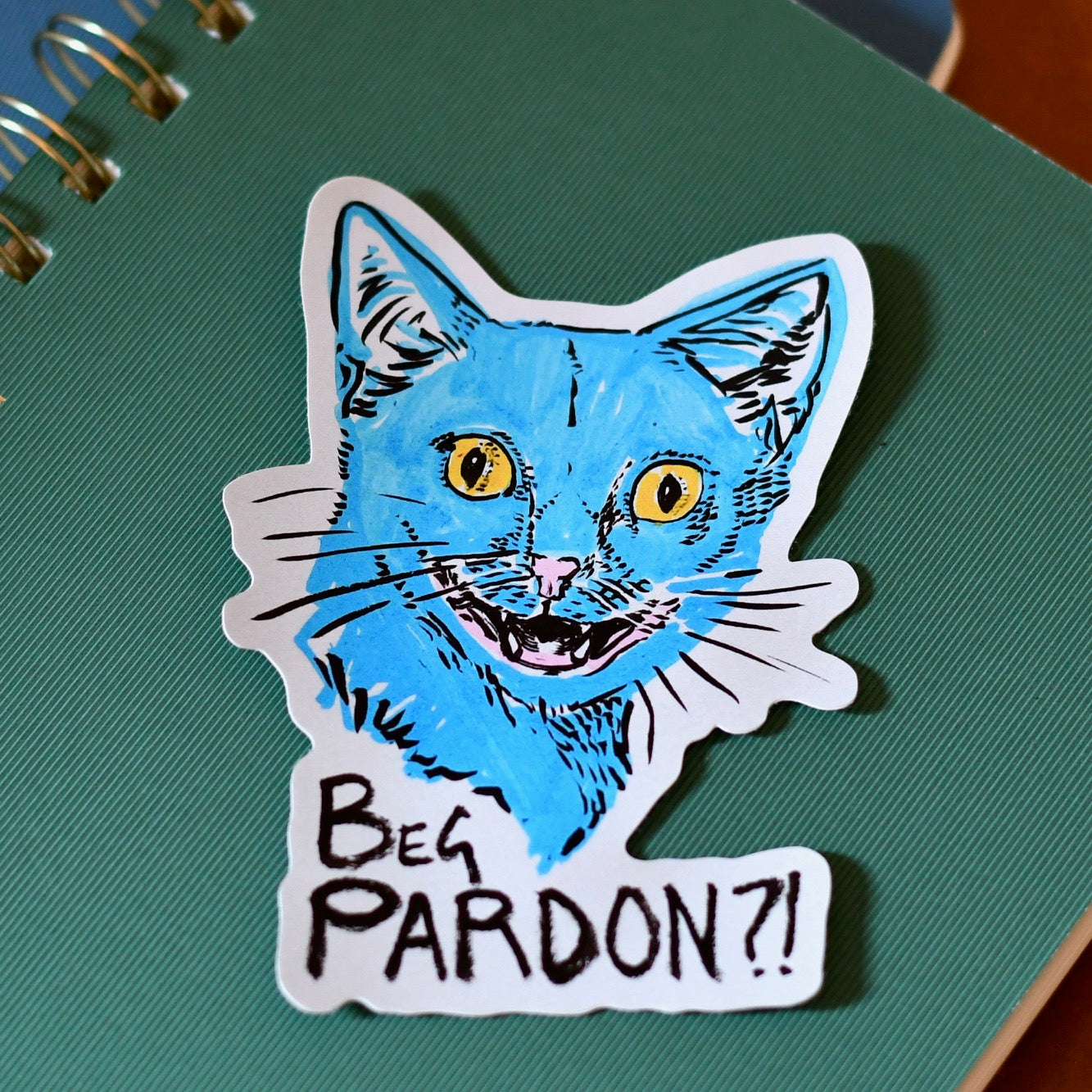 Beg Pardon? Cat Sticker