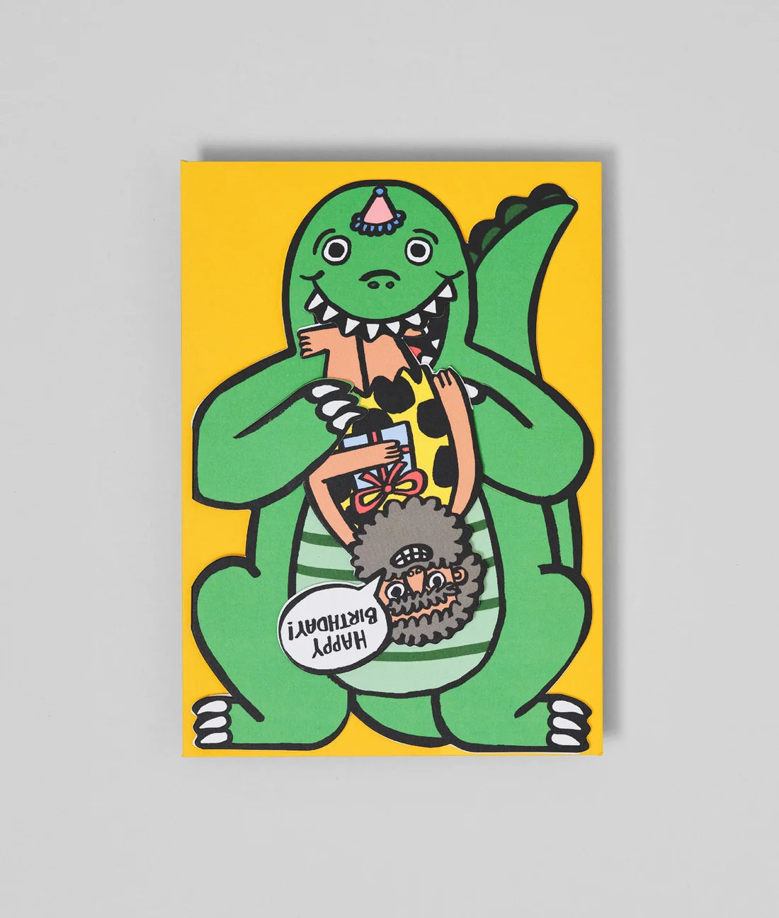 Dinosaur Birthday Card With Mini Card