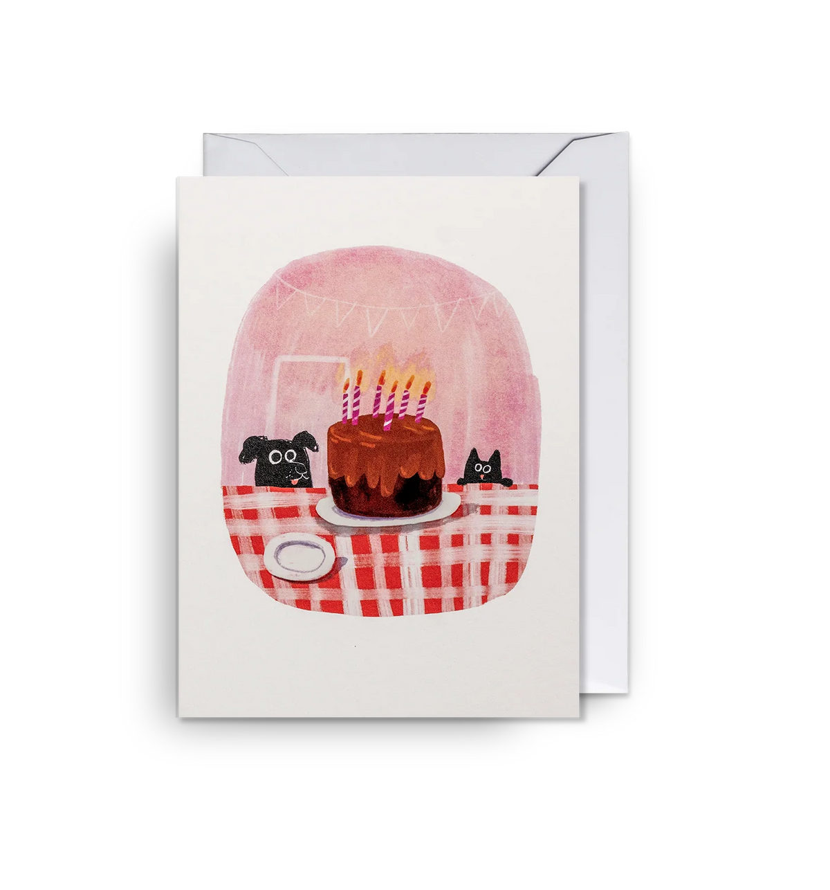 Dog & Cat Cake Mini Birthday Card