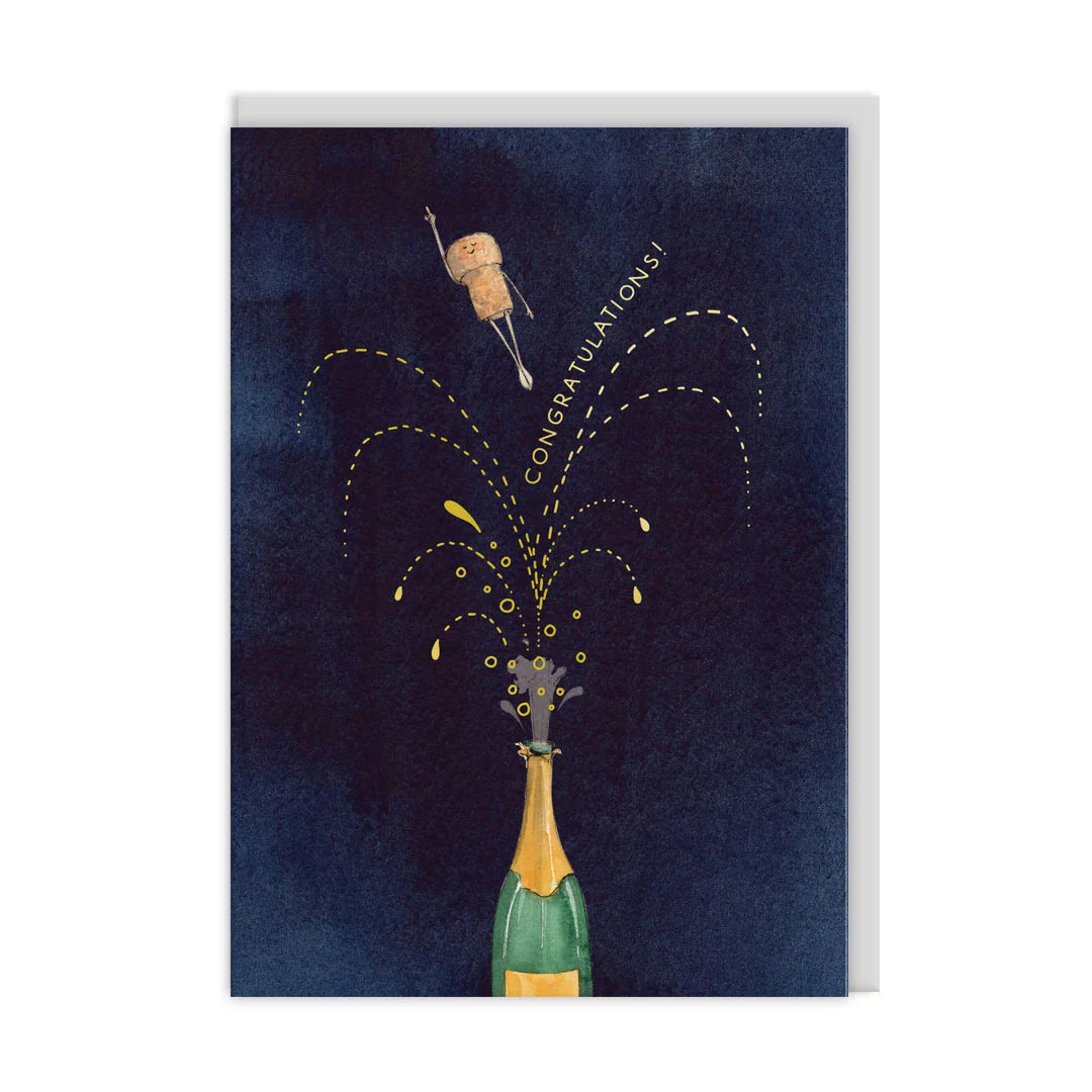 Congrats Champagne Cork Card