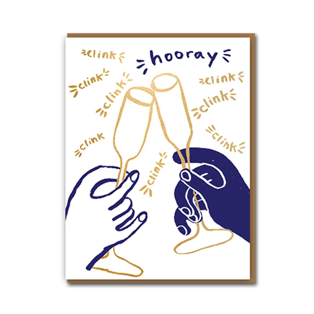 Hooray Clink Clink Congratulations Card