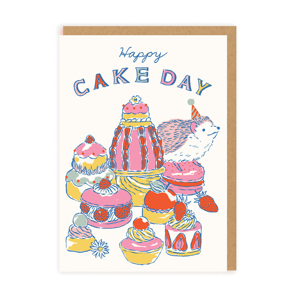 Hedgehog and Cake Birthday Card