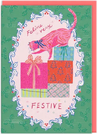 Feline Very Festive Christmas Card