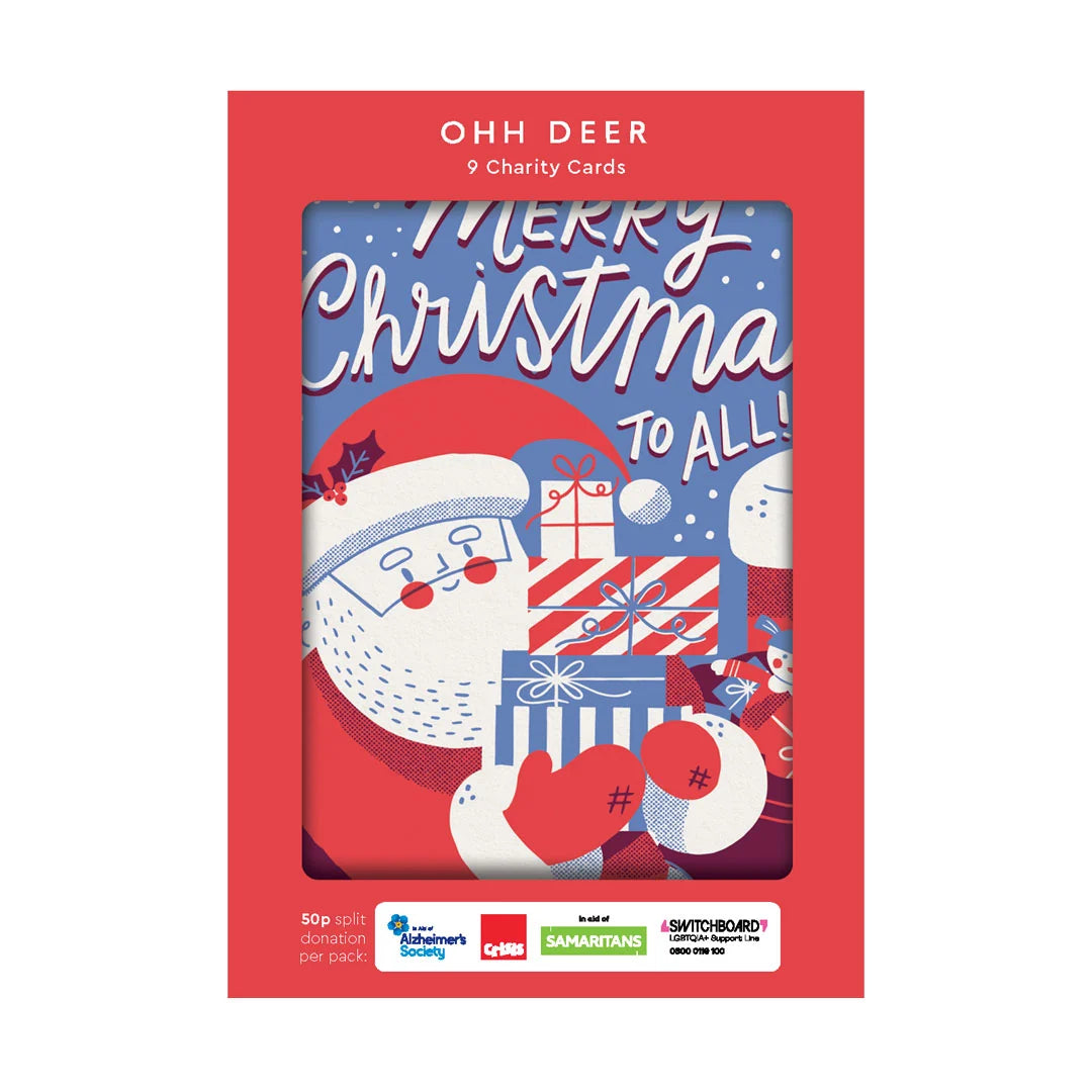 Hello!Lucky Charity Christmas Cards - Red & Blue (Pack of 9)