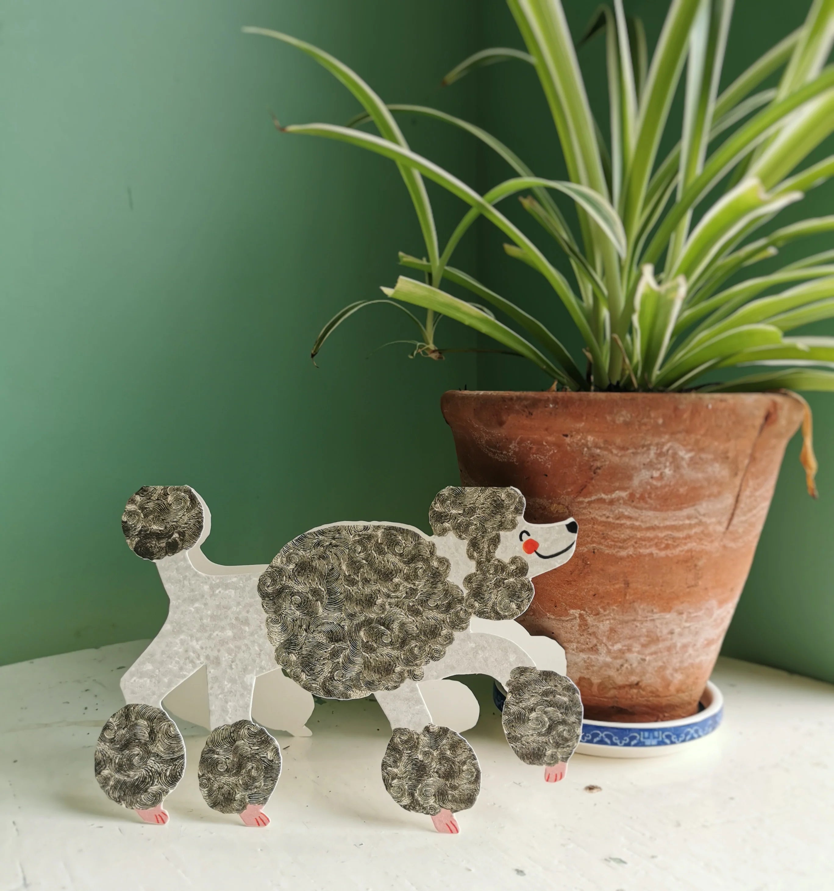 The Poodle Stand-Up Card