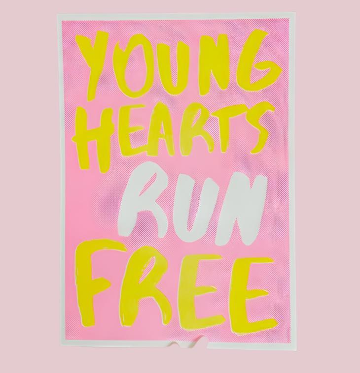 Young Hearts Run Free Riso Print