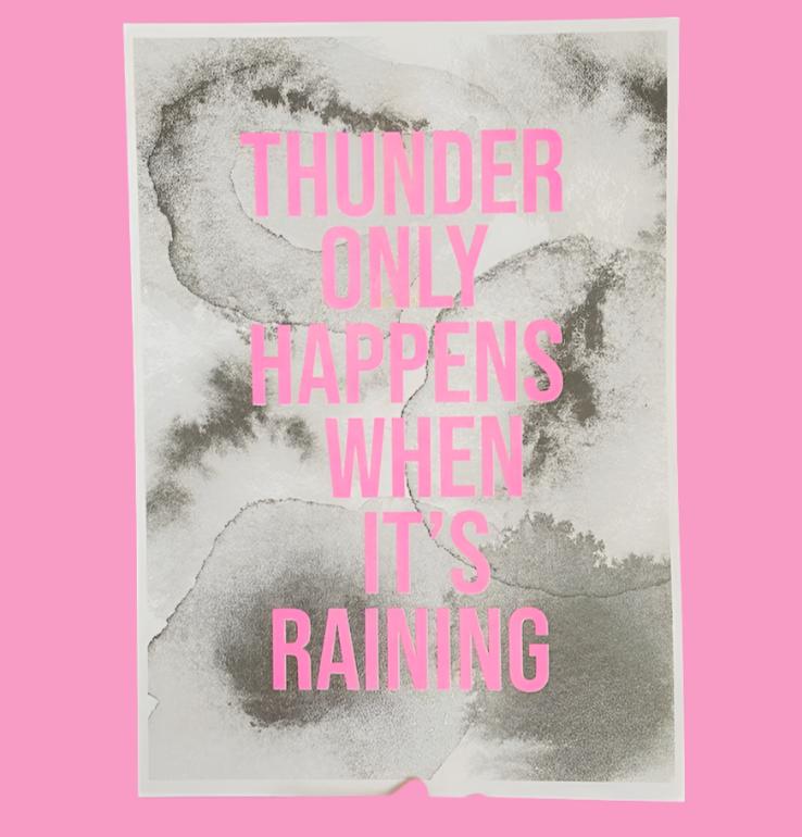 Thunder Only Happens When It's Raining Riso Print By Little Paper Soul ...