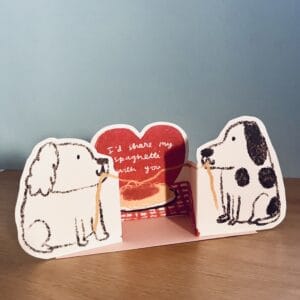 Spaghetti Dogs Fold Out Valentines Card