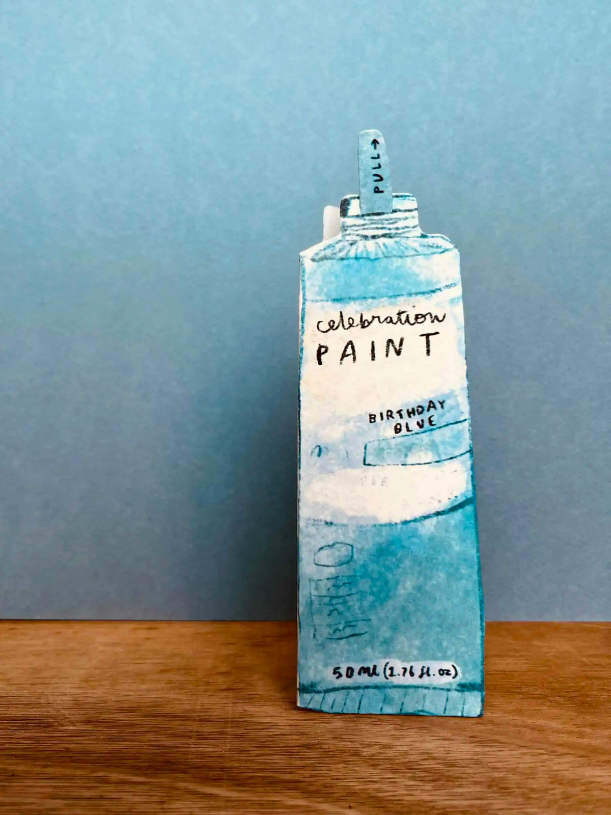 Blue Paint Pull Out Birthday Card