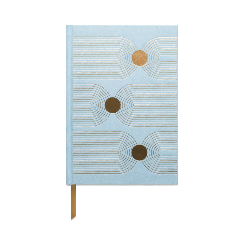 Blue Radiant Arch Dot Suede Cloth Journal