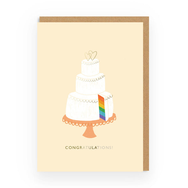 Congratulations Rainbow Cake Card