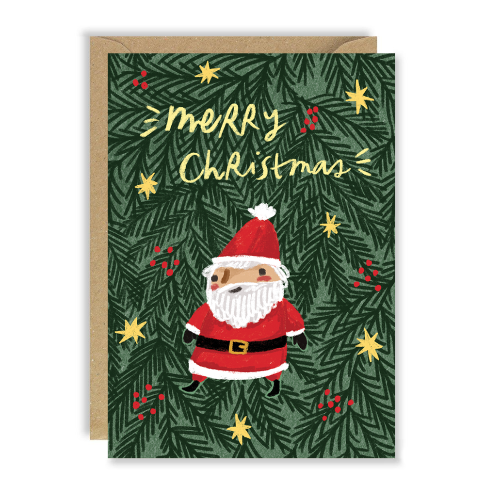 Santa Ornament Christmas Card