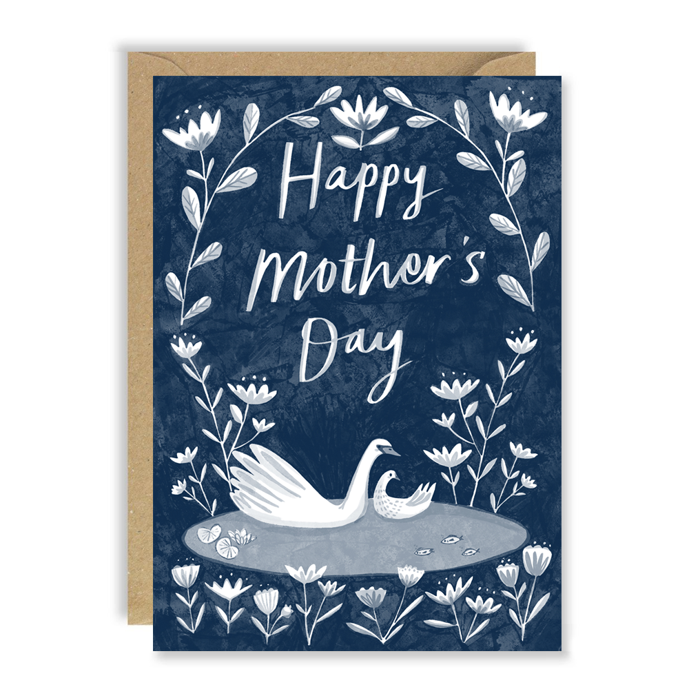 Delft Swan Mother's Day Card