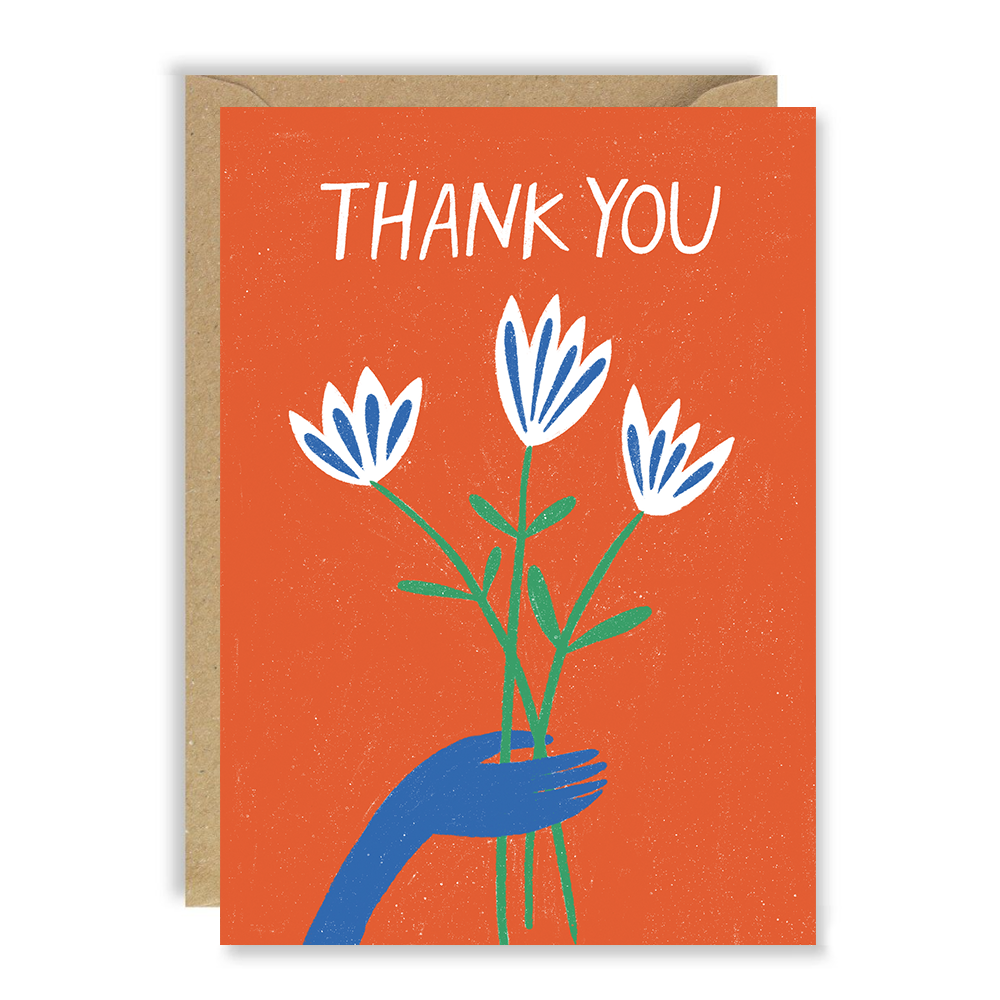 Flower In Hand Thank You Card