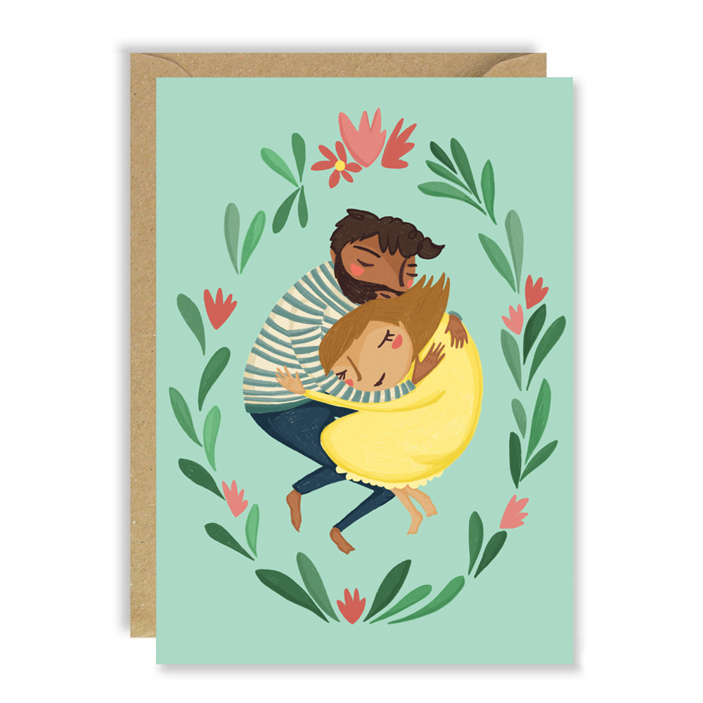 Couple In Flowers Card