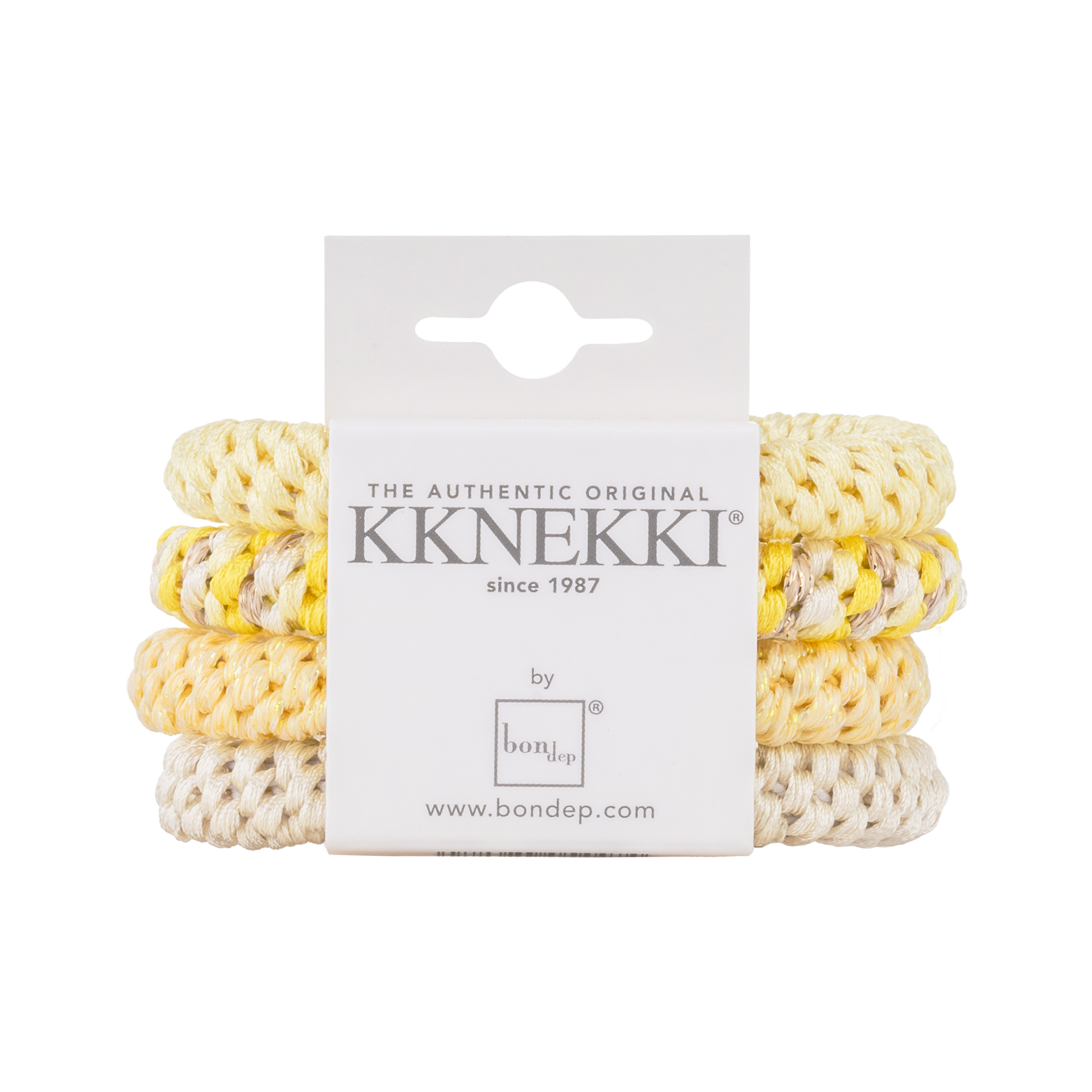 Set Of 4 Shades of Lemon Yellow Kknekki Hair Ties