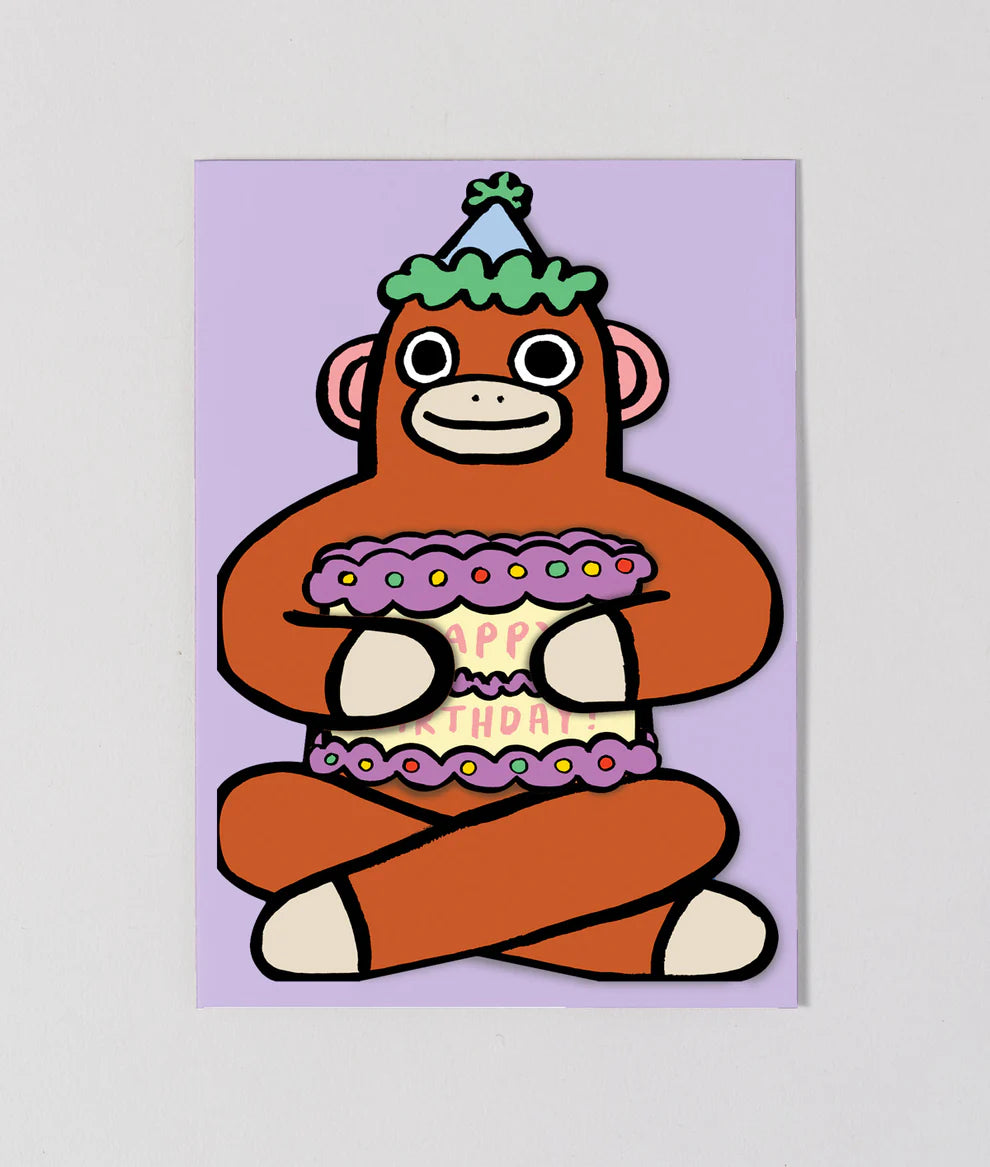 Monkey With Mini Card