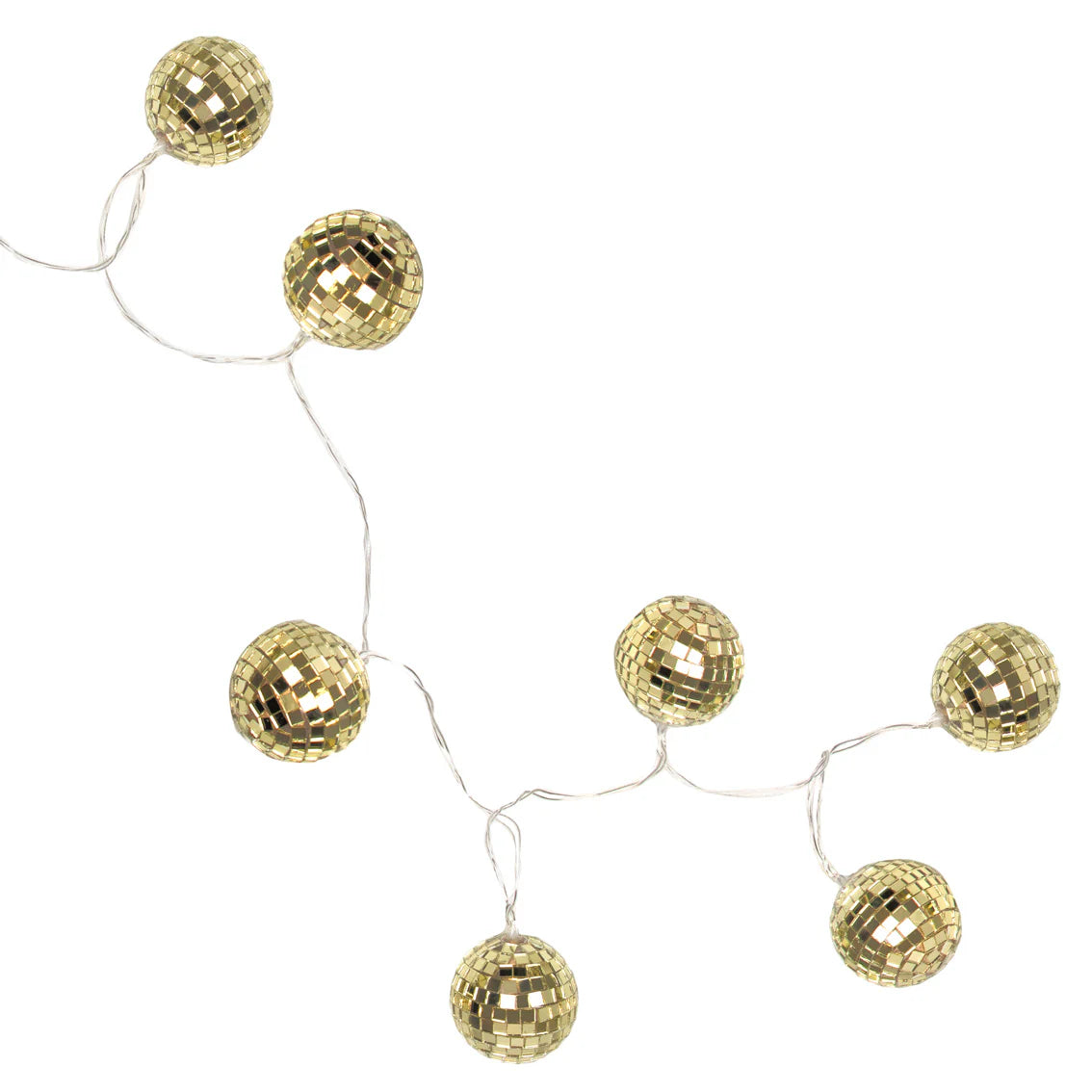 Gold Disco Balls String Lights