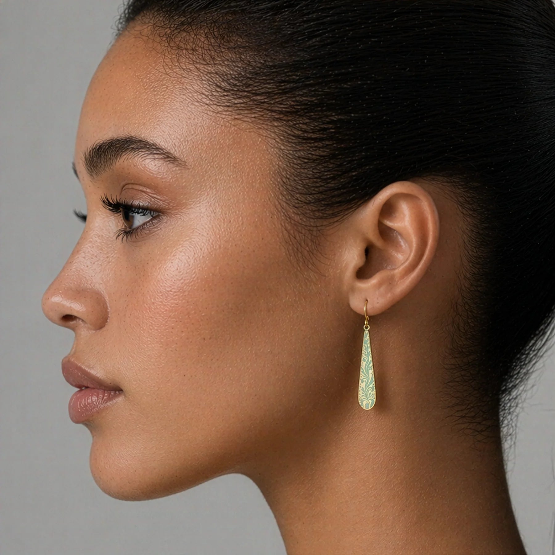 Leafy Patina Drop Earrings