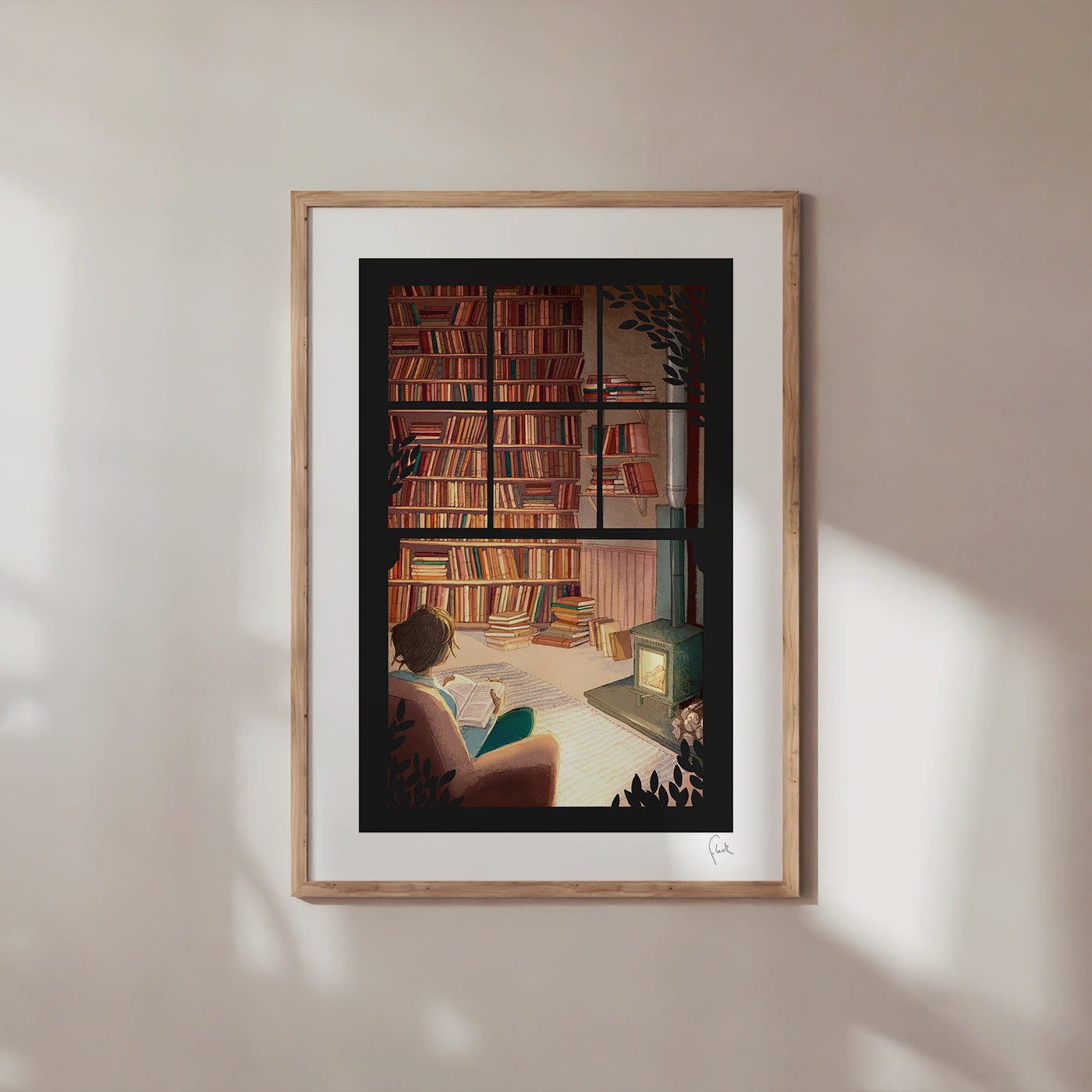 A4 Library Art Print