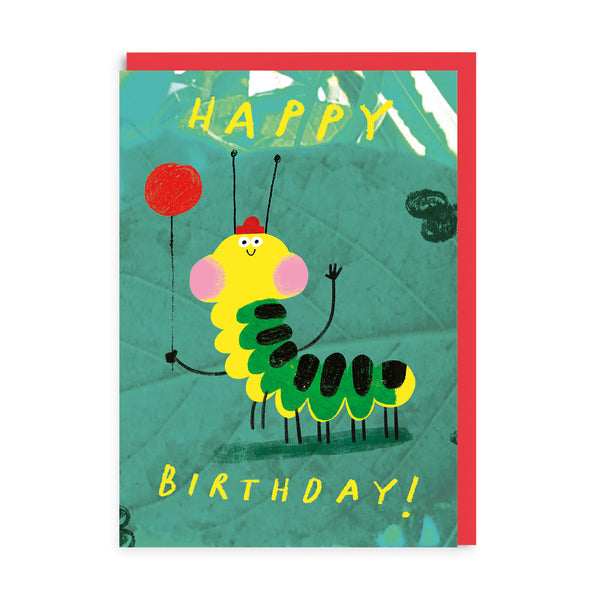Caterpillar Happy Birthday Card