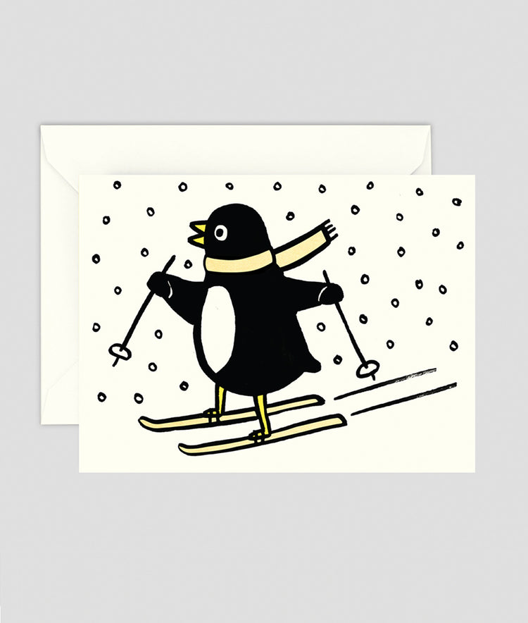 Ski Penguin Christmas Mini Card