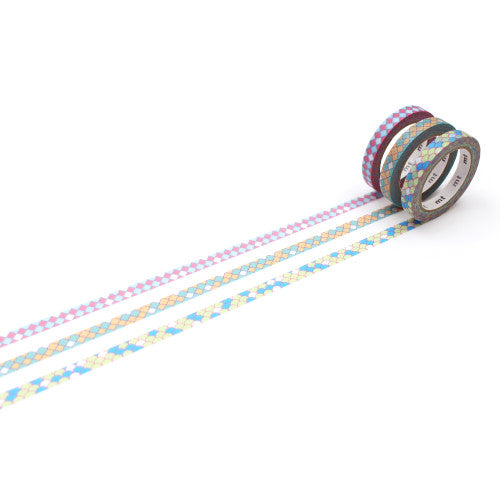 Trio Of Slim Deco Tile Washi Tapes
