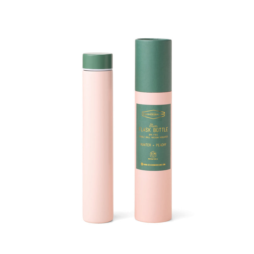 Slim Flask Bottle - Blush & Green