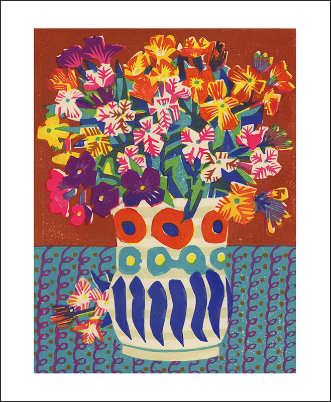 Wallflowers In A Charleston Vase Blank Card