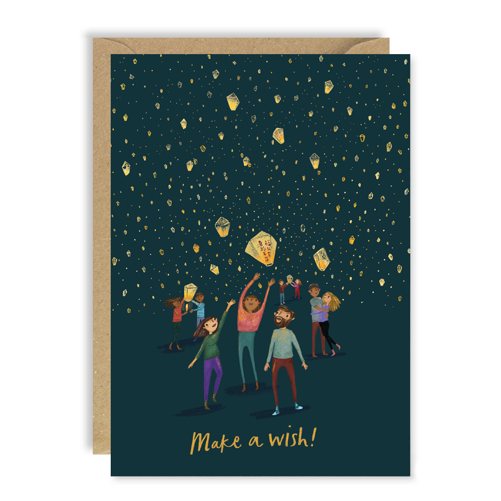 Make A Wish Lanterns Card
