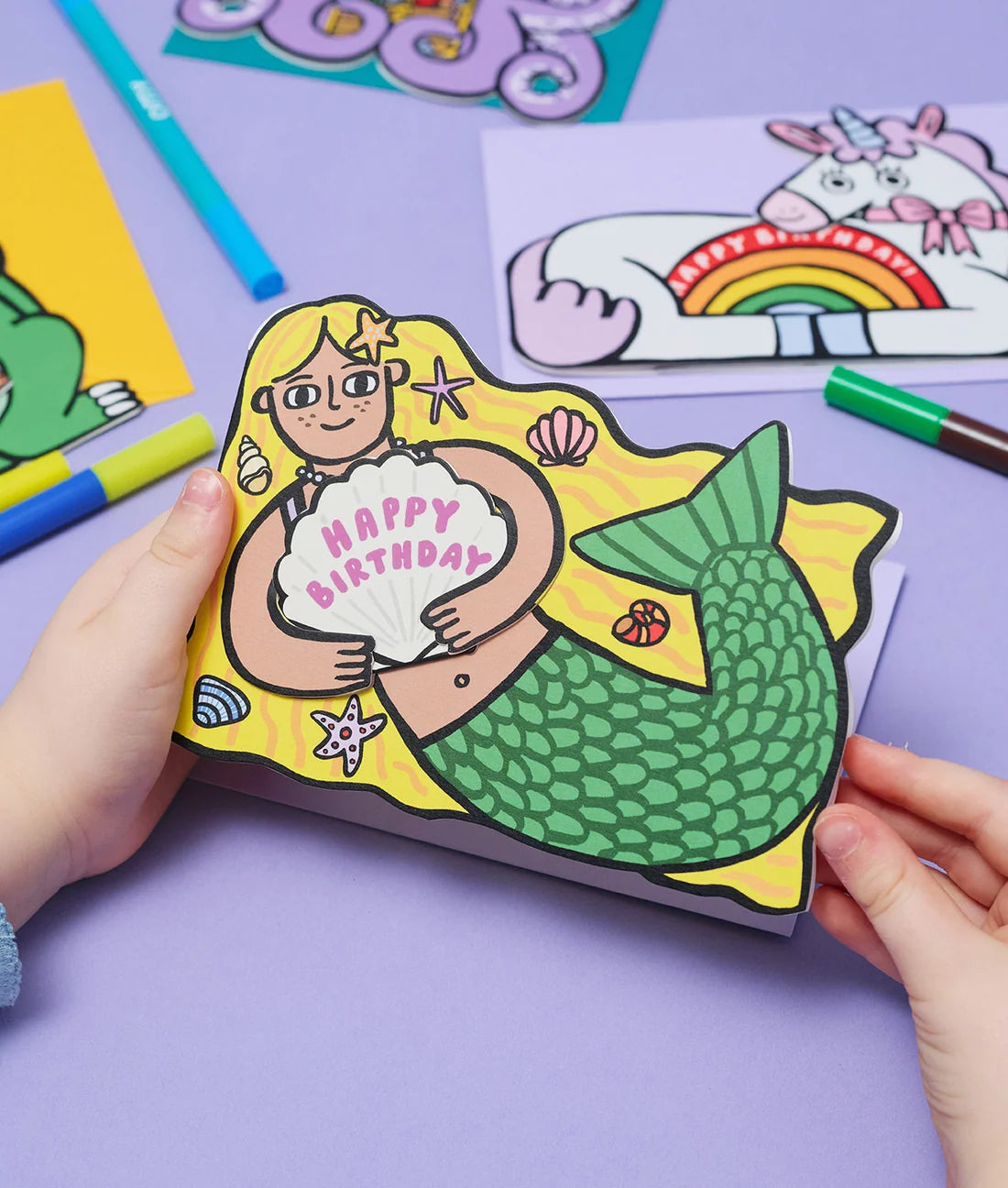 Mermaid Birthday Card With Mini Card