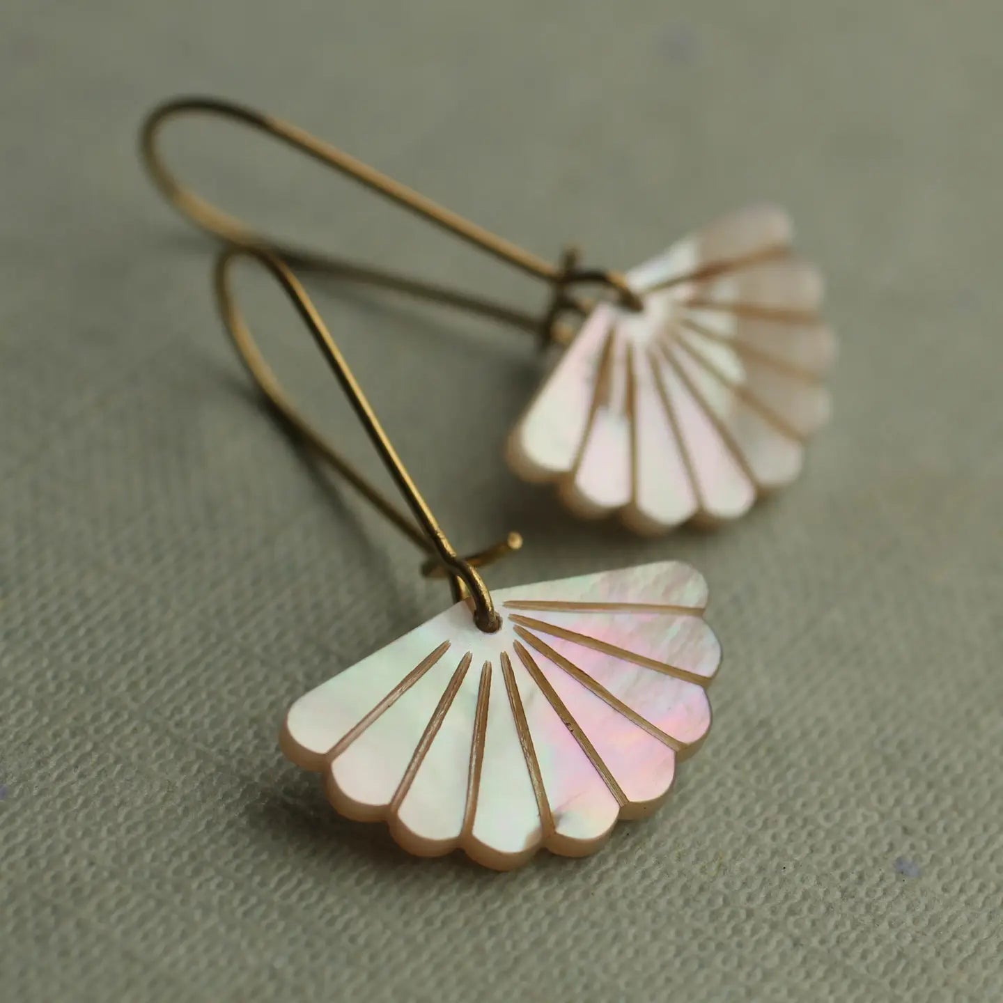 Mother of Pearl Scallop Earrings