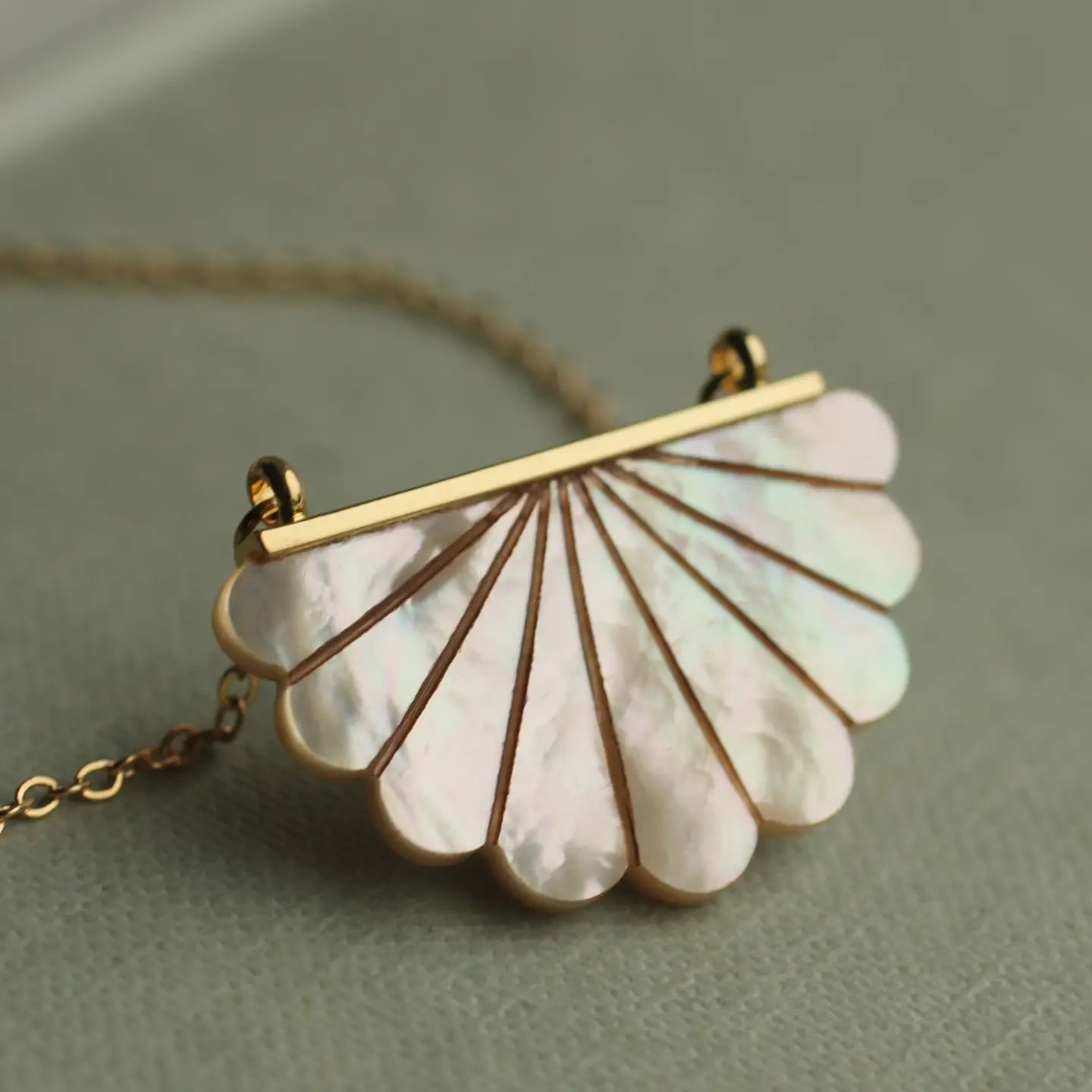 Mother of Pearl Scallop Necklace