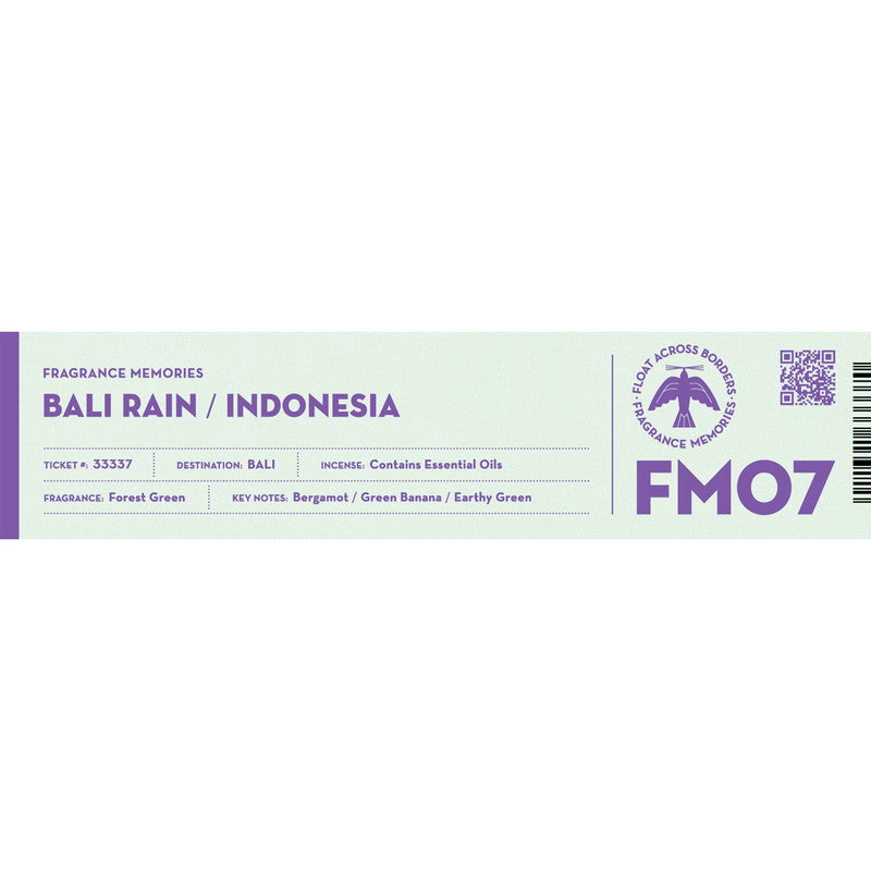 Fragrance Memories Incense Bali Rain - Indonesia