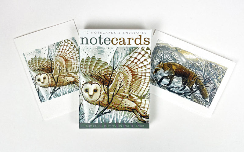 10 Barn Owl, Winter Branches & Winter Fox Notecards and Envelopes