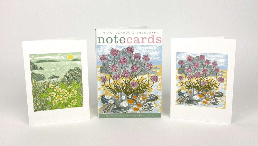 10 Sea Pinks & Pebbles & Island Primrose Notecards & Envelopes