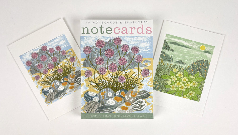 10 Sea Pinks & Pebbles & Island Primrose Notecards & Envelopes