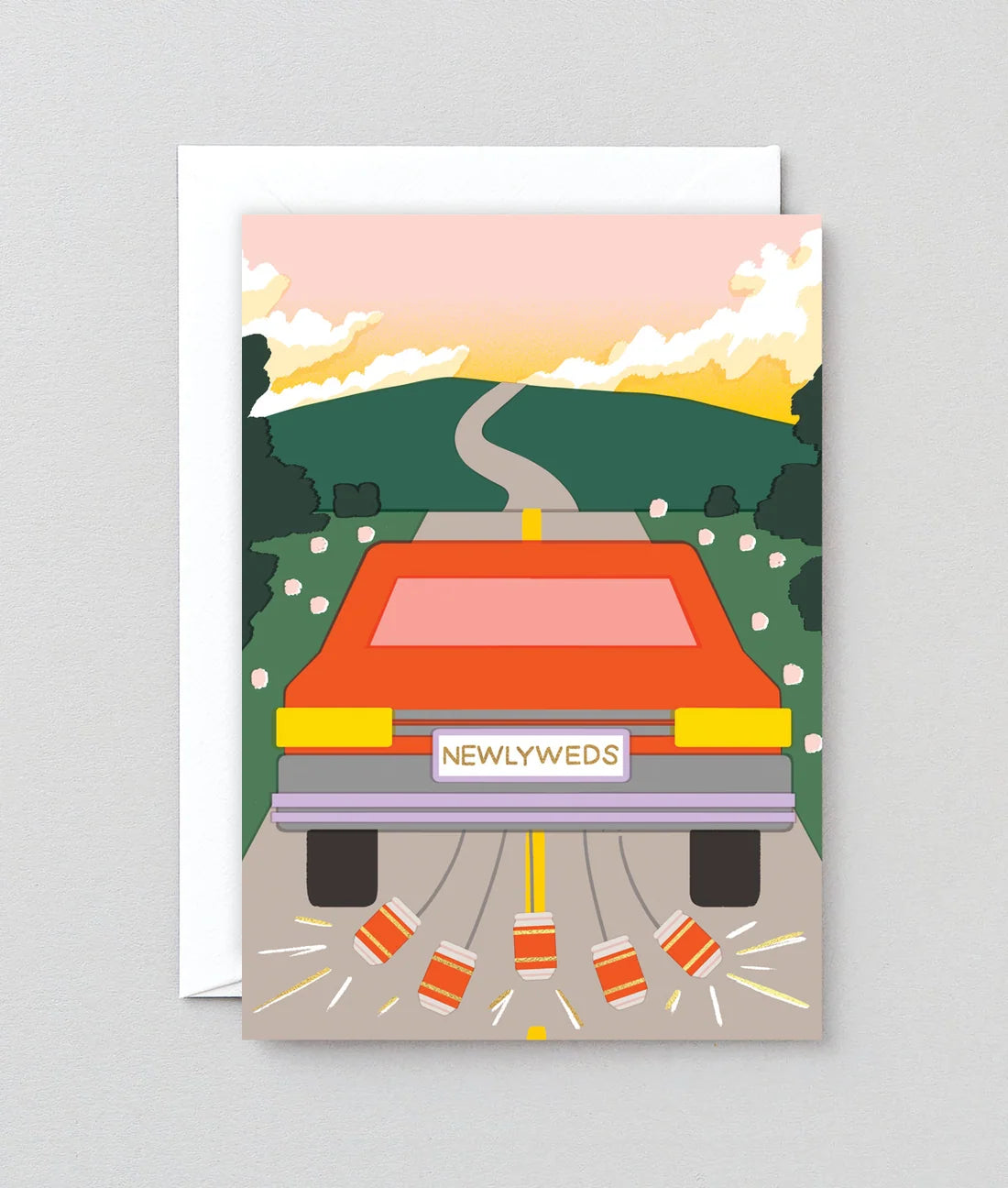 Newlyweds Car Wedding Card