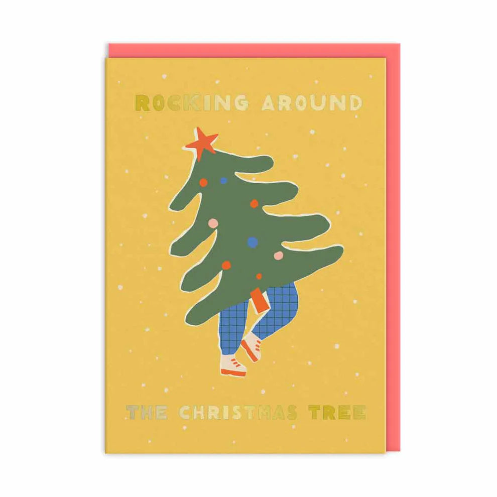 Pack Of 9 Dancing Trees Christmas Cards