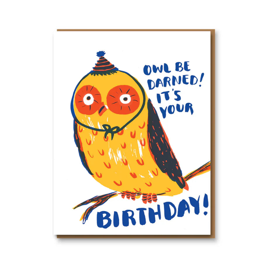 Owl Be Darned Birthday Card
